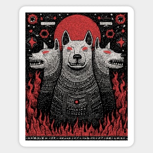 Mythical Cerberus - The Three-Headed Hound of Hades Magnet